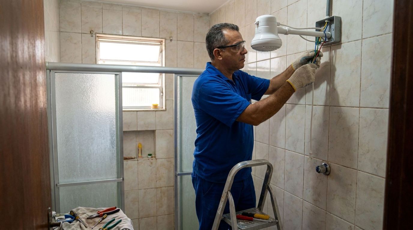 Substituição de Chuveiro Antigo em Candelária, Natal‑RN